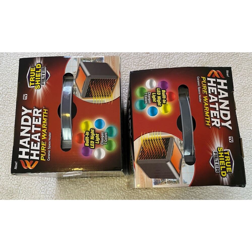 Handy Heater Pure Warmth Ceramic Space 1200 Watts 3-Speed Adjustable Lot Of Two